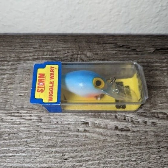 Vintage Storm Pre-Rapala Wiggle Wart V88 BLUE Crank Bait Fishing Lure🍒 SEALED - Image 2 of 3