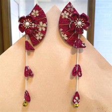 1 Pair Japanese Sakura Hair Clip Kanzashi Tassel Hairpin Headdress Kimono