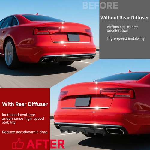 For X5 E70 X6 X7 Rear Bumper Diffuser Spoiler 6 Shark Fins Splitter Carbon Fiber - Picture 6 of 13
