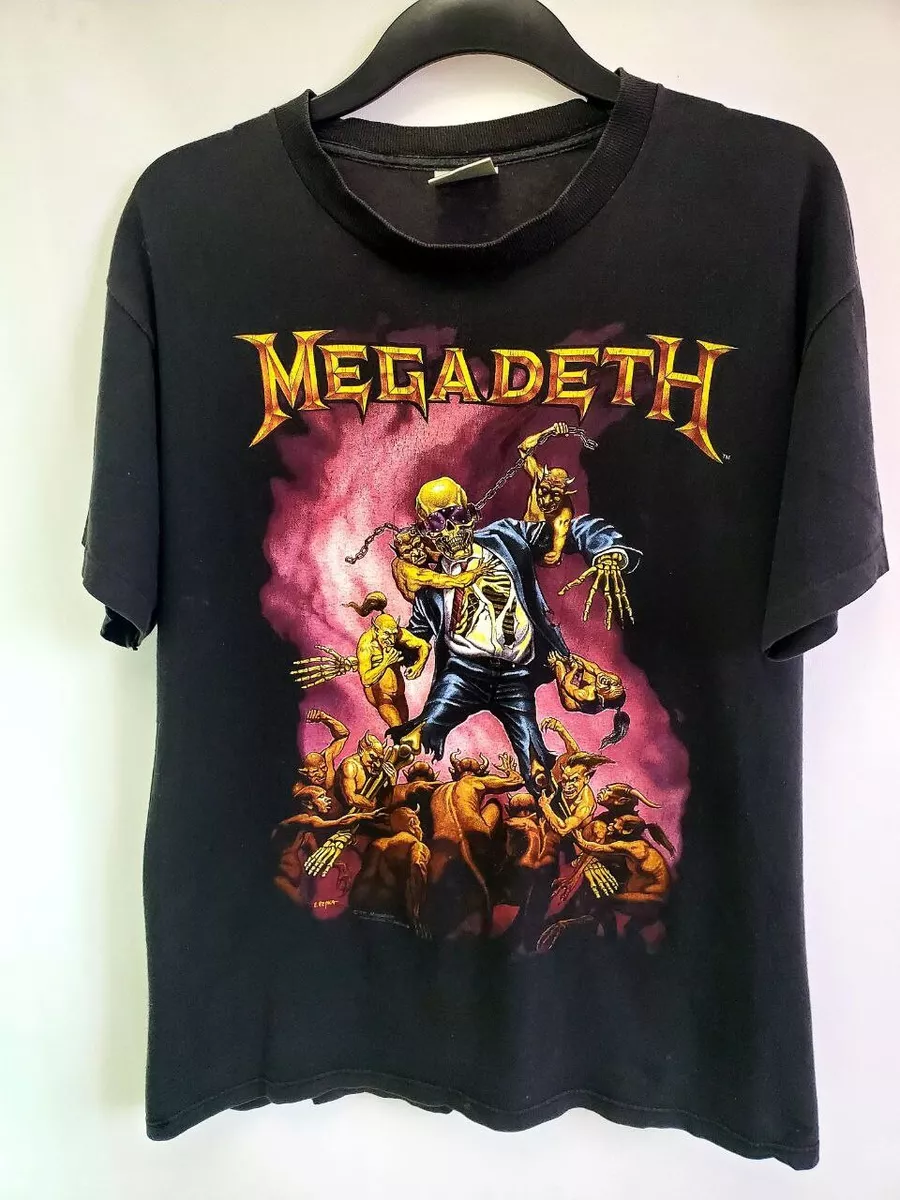 Vintage 90s MEGADETH t shirt double sided 1991 BROCKUM BAND TEES