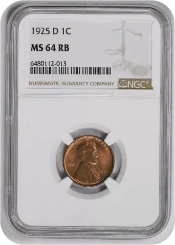 1925-D Lincoln Cent MS64RB NGC