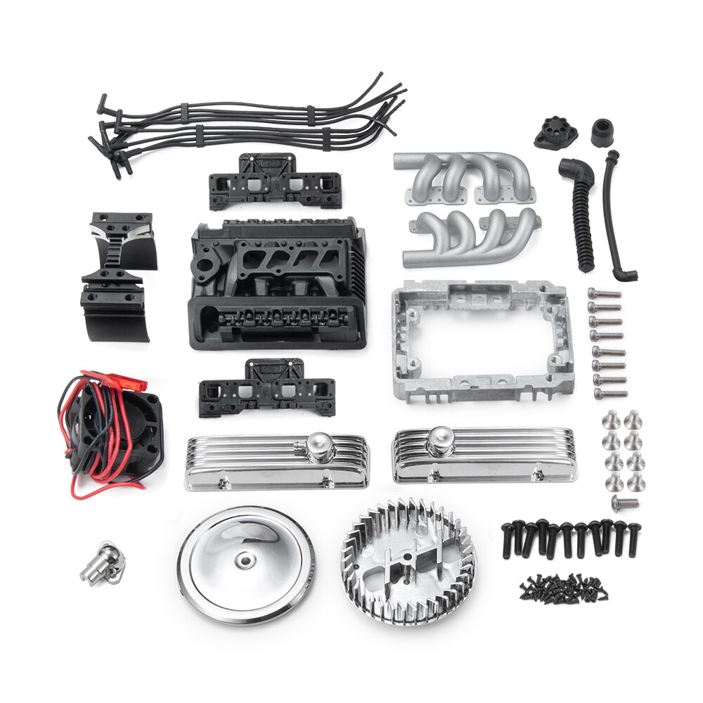 V8 Motor Kapak Fan Radyatörü - 1:6 Ölçekli RC Araç Aksesuarı