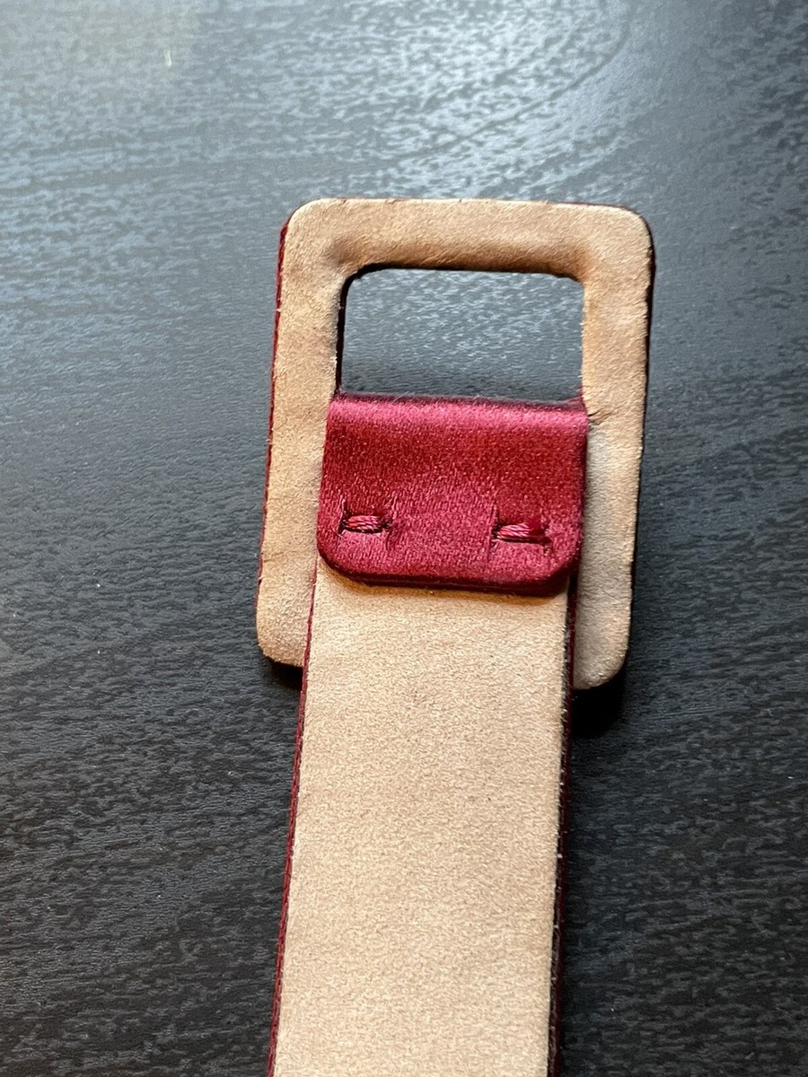 Giorgio Armani Red Silk and Leather Belt SZ 42 (30 Inch 