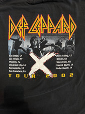 DEF LEPPARD 2002 X Ten Concert Tour Long Sleeve XLarge VINTAGE Black Graphic EUC