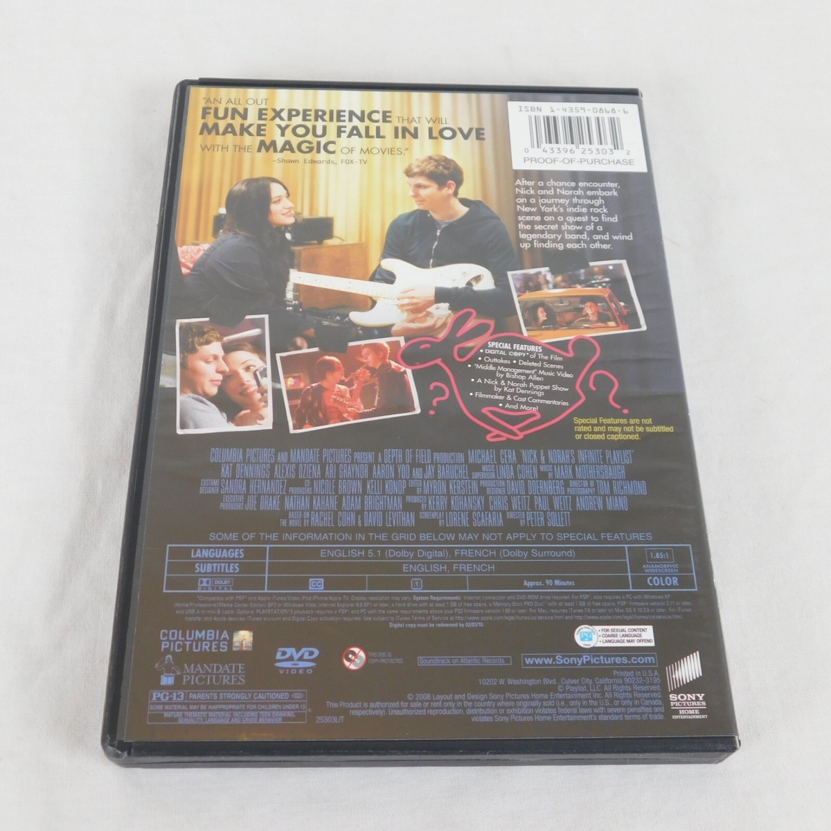 Nick & Norah's Infinite Playlist DVD 2008 Michael Cera Kat