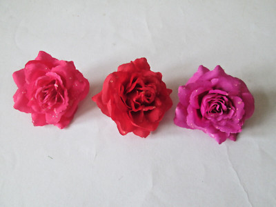 6 dekorative ROSENKÖPFE 10cm *FARBWAHL* Kunst Seidenpflanzen Schmuck Wohndeko