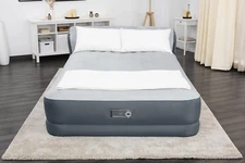 Queen Air Mattress with Headboard | Supersoft Snugable Top, Extra Durable Tough