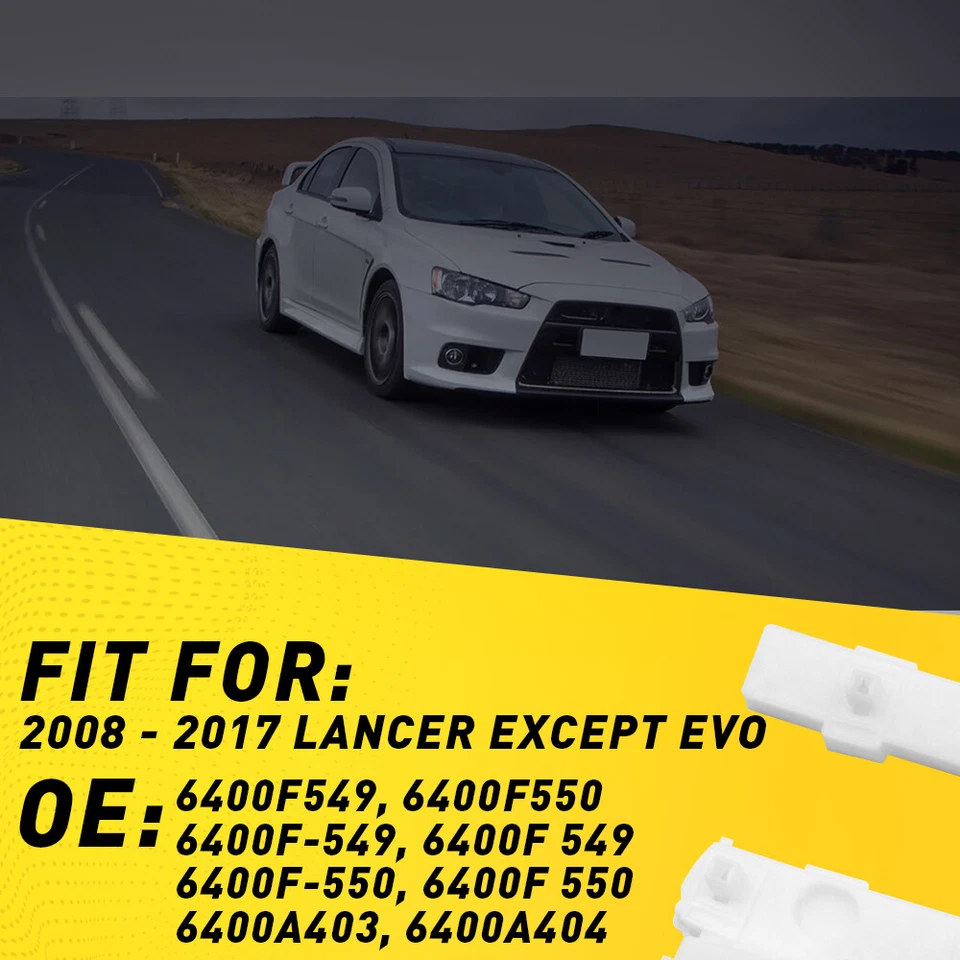 2x Soporte de parachoques delantero derecho e izquierdo para Mitsubishi Lancer 2008-2017 excepto Evo Foto 2 de 4