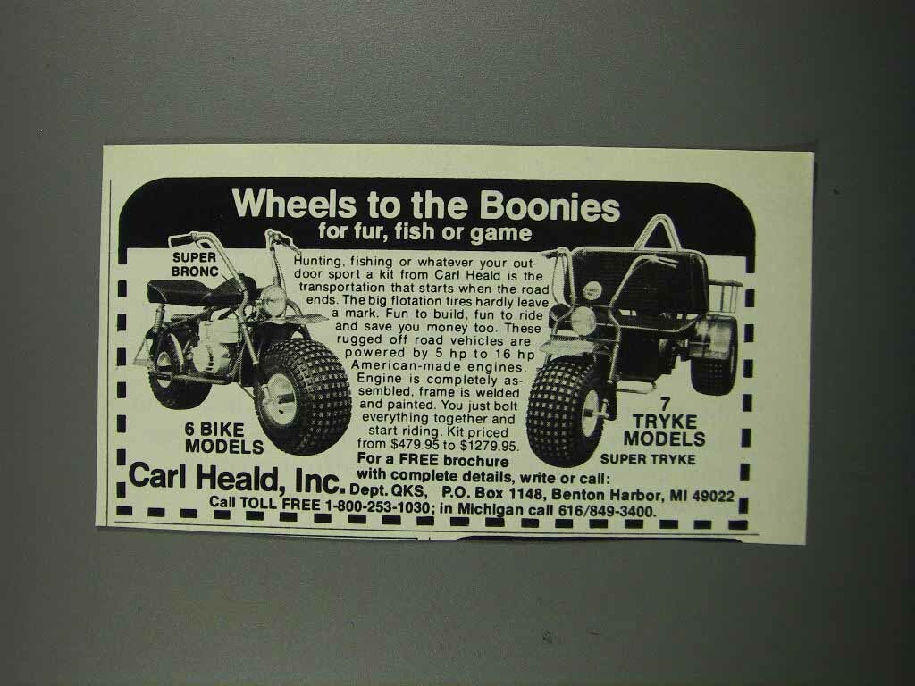 1983 Carl Heald Super Bronc and Super Tryke Ad