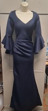David & Johnny Navy Blue Scuba Mermaid Mother Bride Groom Formal Dress Size 1/2