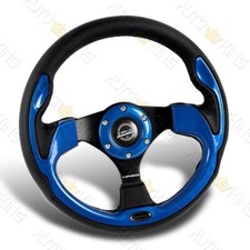 320mm Reinforced Black Leather Blue Trim Nrg Rst-001bl Racing Steering Wheel 320mm Reinforced Black Leather Blue Trim Nrg Rst-001bl Racing Steering Wheel