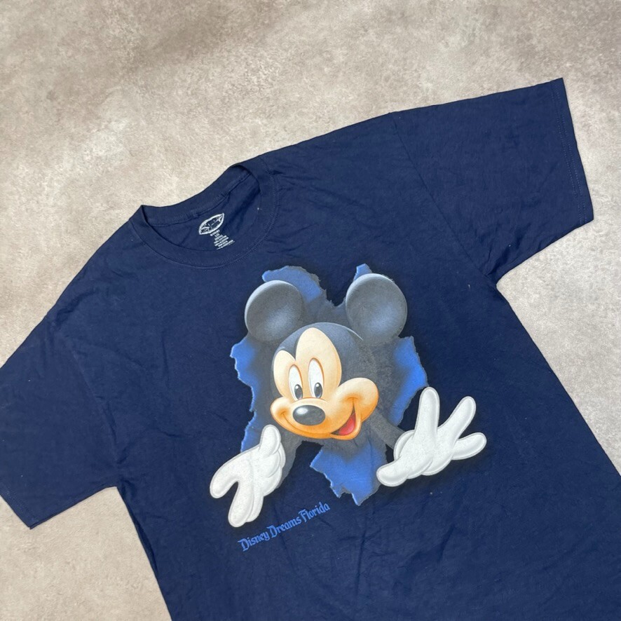 Mickey Mouse T-Shirt Mens Disney Y2K Graphic Short Sleeve Tee, Navy Large image 4