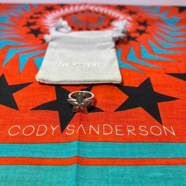 Cody Sanderson Ring Tiny star in star with Cat Scratch Silver 925 Size XS 4.5 J