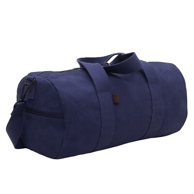 Navy Blue Cotton Canvas Shoulder Messenger Bag - Rothco Heavyweight Duffle Bags
