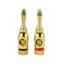 Construct Pro™ Open Screw Banana Plugs for Speaker Cables (Pair: 1 Red, 1 Black)