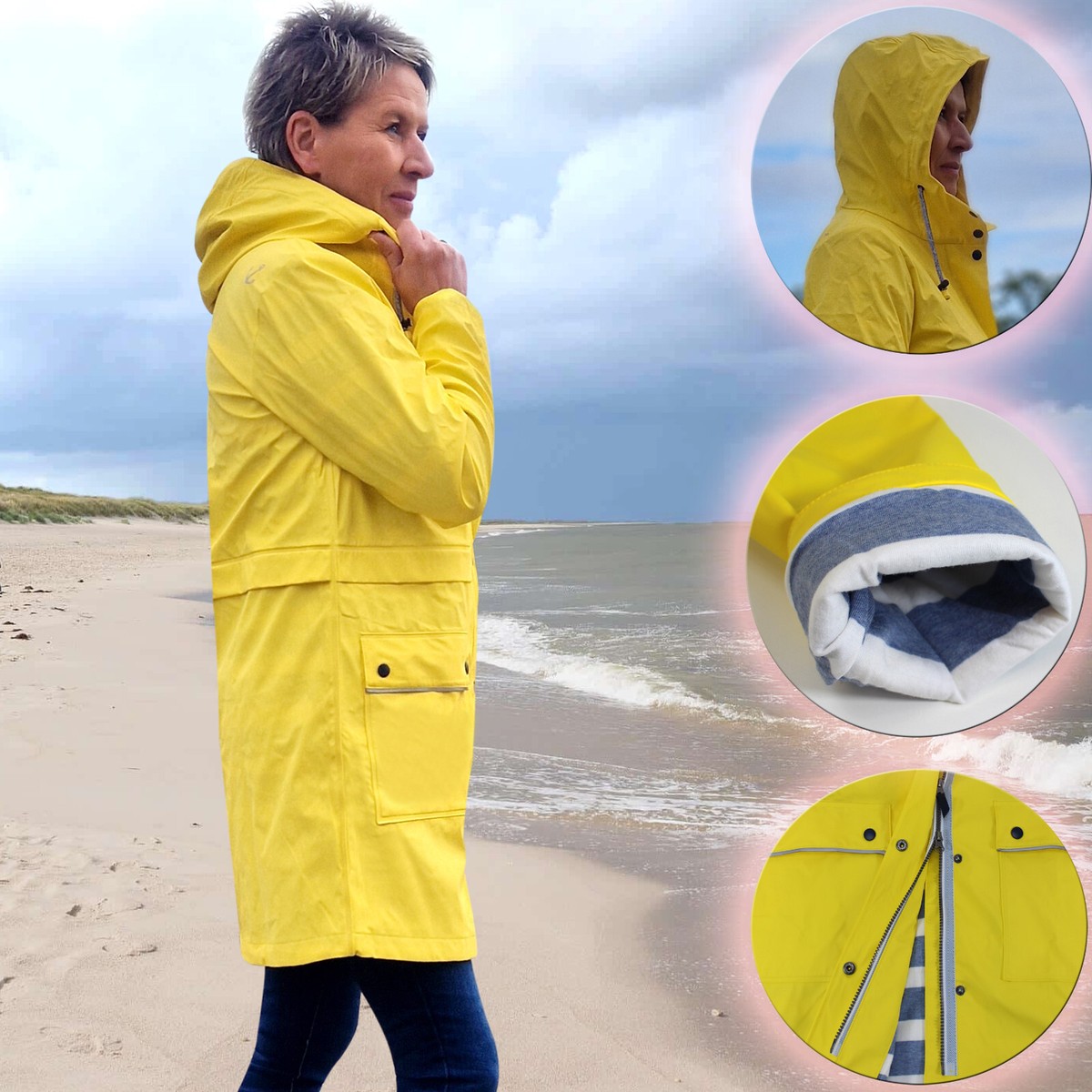 Joules Regenjacke Gelb Damen REGENJACKE Gelb Gr 34 48 Regenmantel