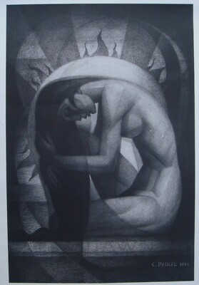 CONRAD PICKEL(1906-1994), ADAM AND EVE, 2 PLATE SIGNED LITHOGRAPHS, UNIQUE !