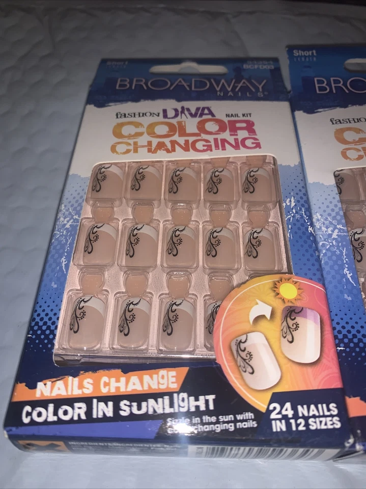 **LOOK** 2 Packs of Broadway Diva Color Changing Nails #54364 BCFD03 (Sunset) - Image 2 of 4