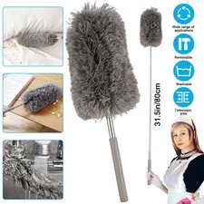 Adjustable Soft Microfiber Feather Duster Dusting Brush Household Cleaning Tool