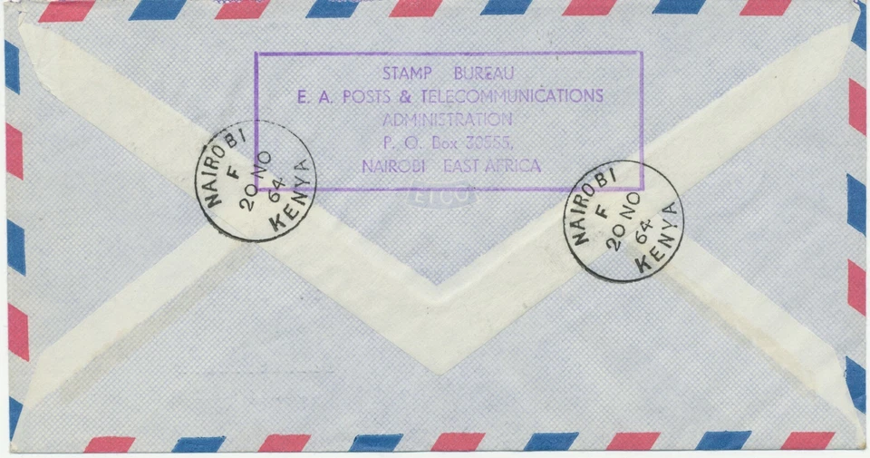 KENIA 1964 Juegos Olímpicos Tokio conjunto en excelente correo aéreo registrado de entrega urgente Foto 2 de 2