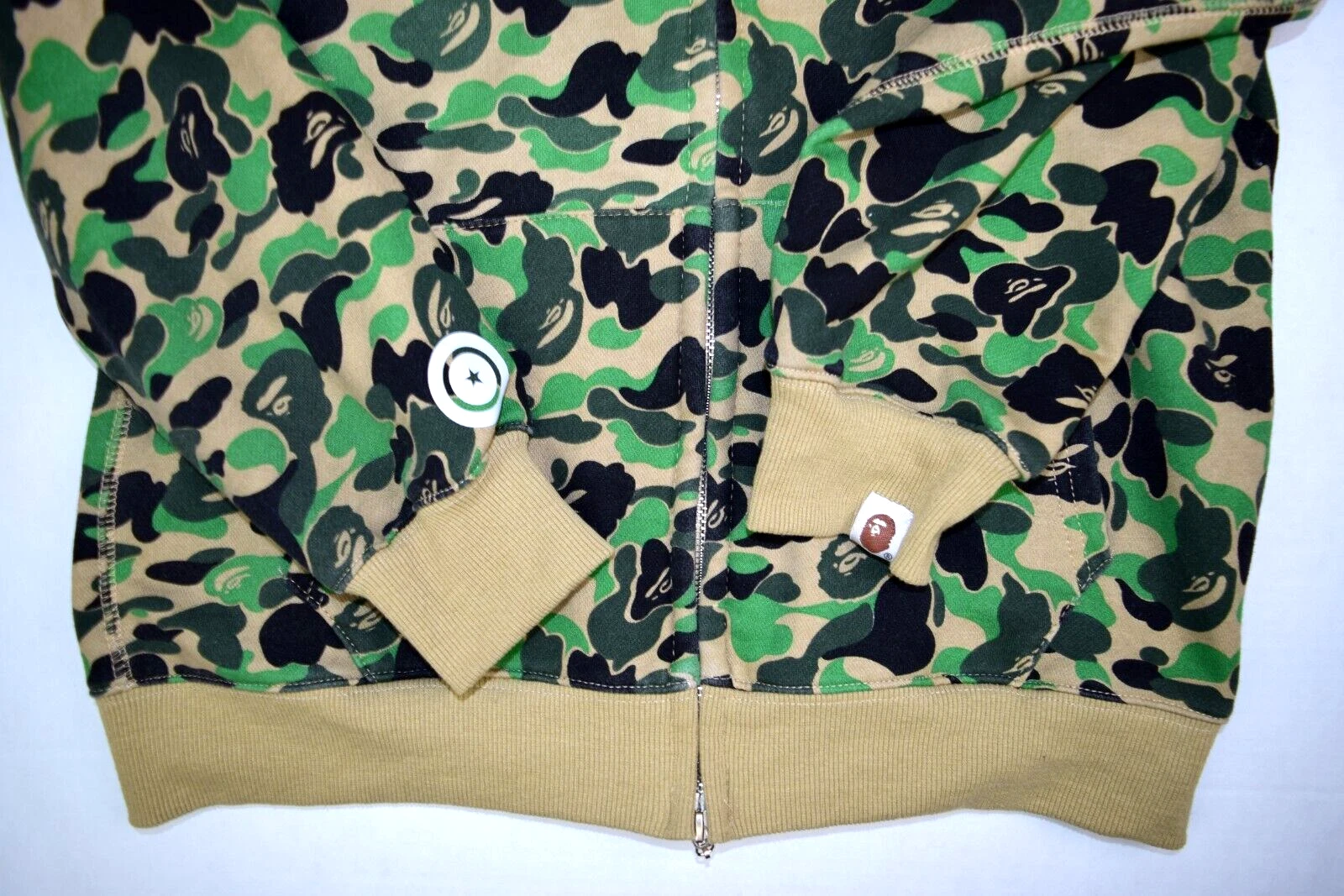 A BATHING APE (BAPE) Felpa con cappuccio Bathing Ape Bape verde cammeo squalo donna grande