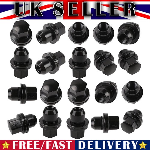 20pcs Black Wheel Nuts Washers 22mm Hex Shop Soiled For Discovery Range