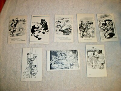 8 Vintage Black and White Story Post Cards - L. Jondel Publishing Company 