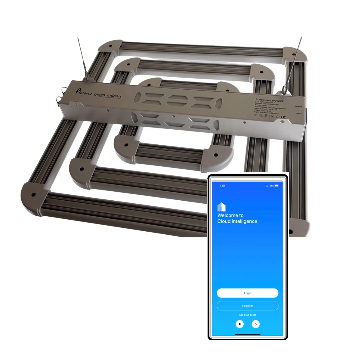 Square sale grow light