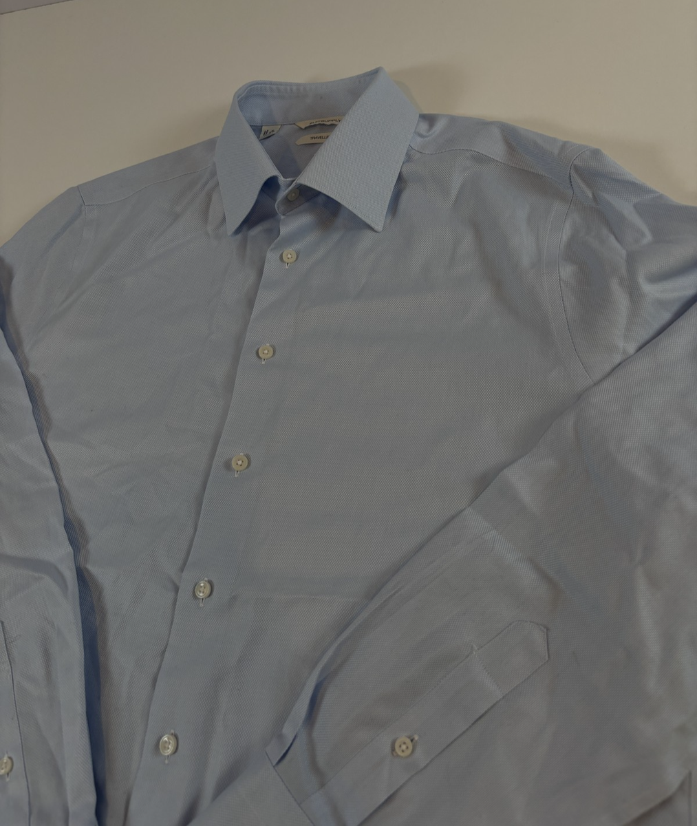 Suitsupply Traveller Shirt Mens Medium Blue Slim Fit Dress Button Up 16.5  42 | eBay