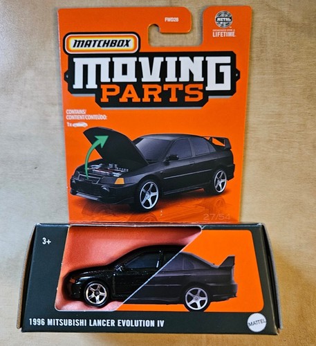 Neu 2024 Matchbox Moving Parts schwarz 1996 Mitsubishi Lancer Evo IV - Bild 1 von 2