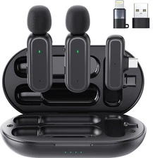 Professional Wireless Lavalier Mic for iPhone iPad Android PC Including Adapter