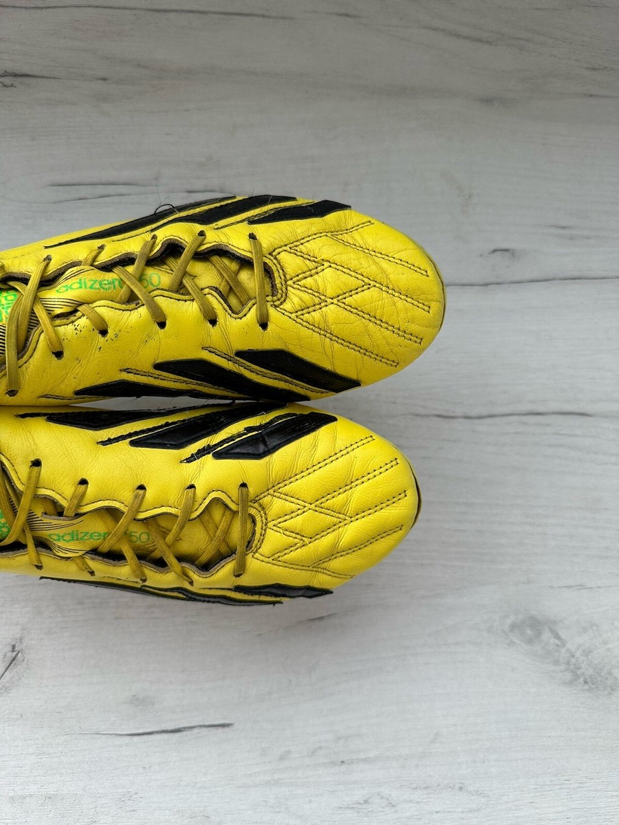 Adidas F50 Adizero Leather Yellow Football Cleats Boots US9 UK8