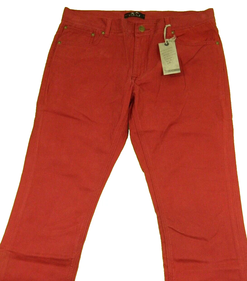 Мужские красные джинсы новый 21 мужчин Slim Fit первоклассный джинсовой ткани ярлык 34 измеренный размер 34 x 31 - Изображение 3 из 4