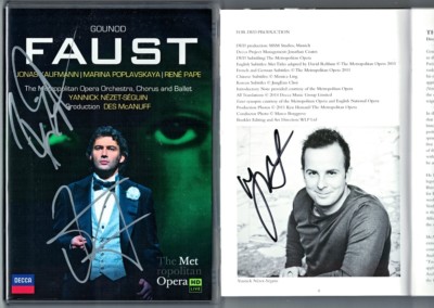 2.DVD Jonas KAUFMANN, Rene PAPE, NEZET-SEGUIN Signed GOUNOD FAUST POPLAVSKAYA 