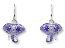 Zarah Zarlite African Elephant Pierced Earrings "Endangered Species Collection"