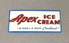 VINTAGE APEX ICE CREAM PORCELAIN SIGN CAR GAS OIL TRUCK