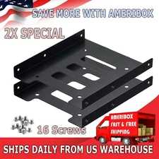 2-pack 2.5" to 3.5" Bay SSD Metal Hard Drive HDD Mounting Bracket Adapter Tray