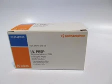 Lot of 2 Smith & Nephew I.V. PREP Antiseptic Wipes 59421200 50x2=100 Exp 09/2025