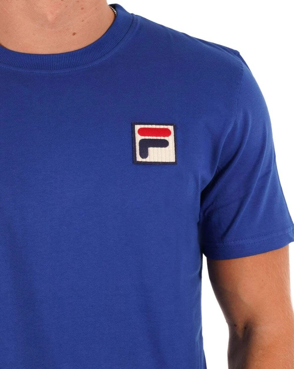 Fila Vintage Men s Rogan T Shirt Royal Blue Crew Neck Soft