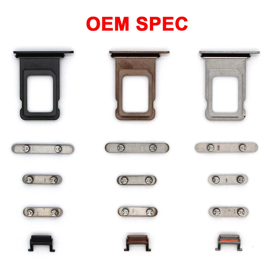 Para iPhone XS Max XR X 8 7 6 Plus Conjunto de Botones de Encendido de Volumen Bandeja Porta Tarjeta SIM Foto 2 de 4