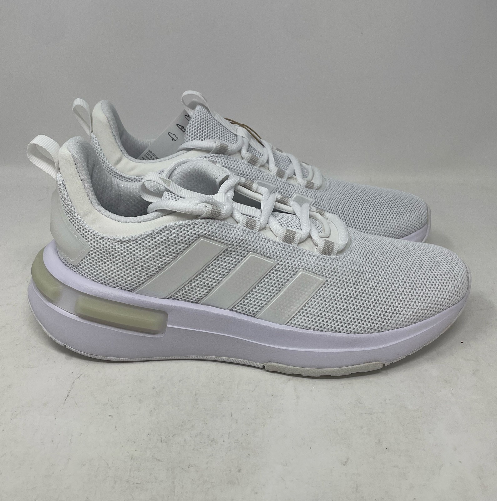 adidas Women's Racer TR23 Sneaker in White Zero Metallic Grey Size 8