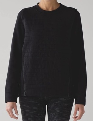 Lululemon Sweatshirt Fleece Be True Crew Black Womens Size 6 Side Zip