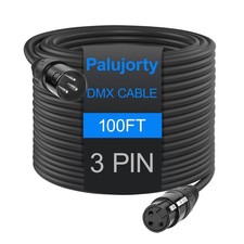3 Pin DMX Cable 100FT Coiled Wire Cord DJ Stage Light Lighting Accessory