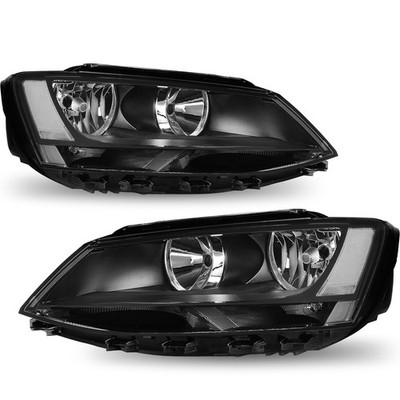 For 2011-2018 Volkswagen Jetta Black Headlights Headlamps Factory Halogen Model