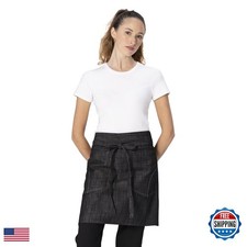 Chef Works Unisex Corvallis Half Bistro Apron, Black, One Size AHWXX012