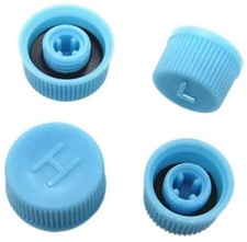 4Pcs Blue Replacement Valve Caps 2High 2Low Pressure, R134a R12 Refrigeration