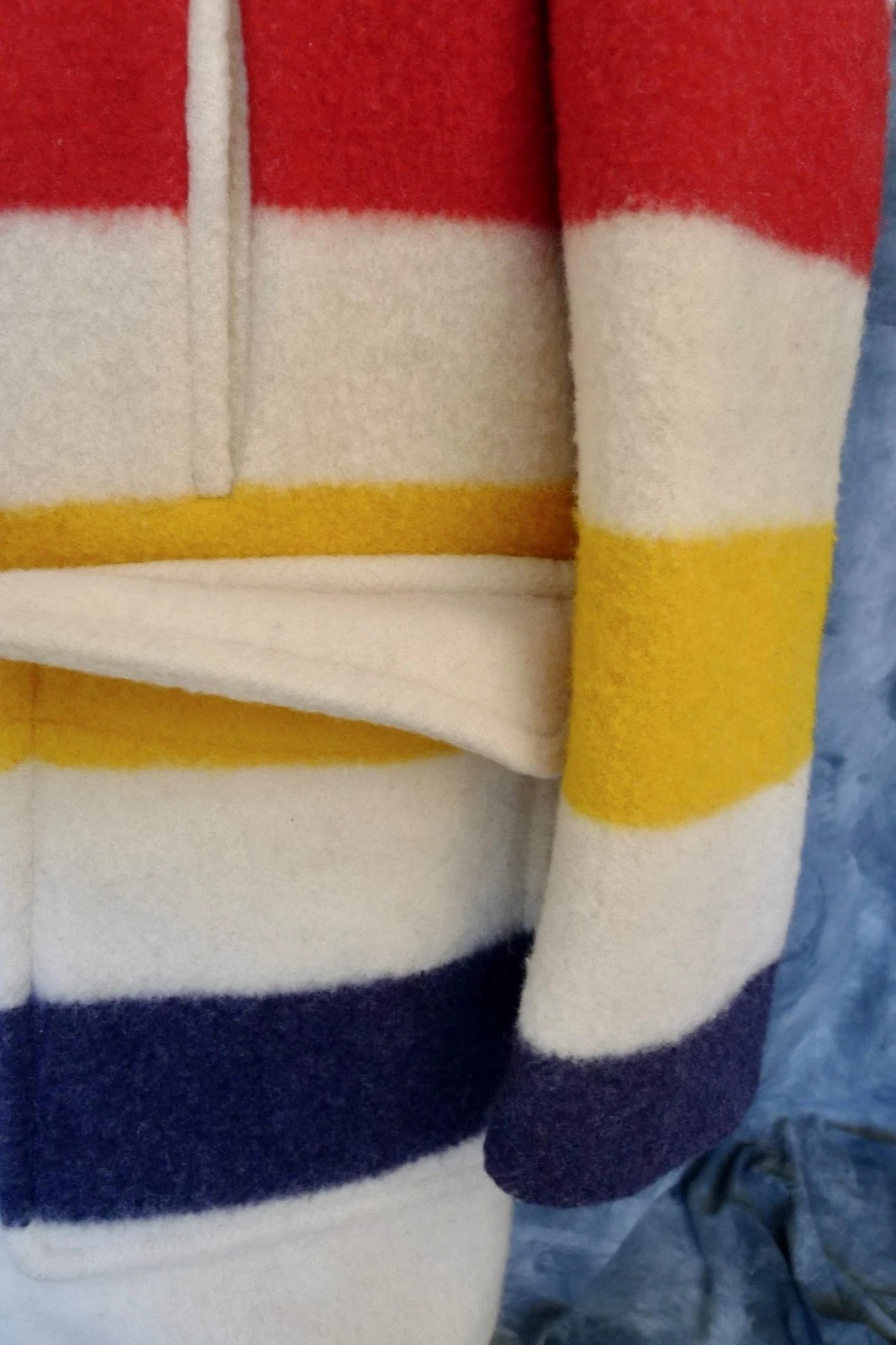 SUPERB! Mens HUDSON BAY Co HBC WOOL 4 POINT Blanket Coat Jacket STRIPED CLASSIC! - product detail image 14