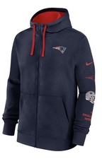NWT Men  s Nike New England Patriots Primetime Club Full Zip Hoodie Medium Navy