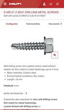 Hilti 4.8 X 19 Tek Screw box of 500