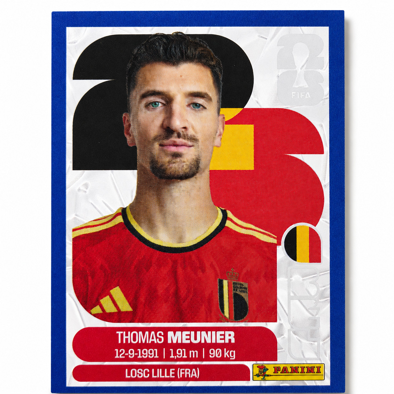 BLUE CRUMPLE PARALLEL ⚽🏆 2026 PANINI WORLD CUP STICKER |MEUNIER BEL 8